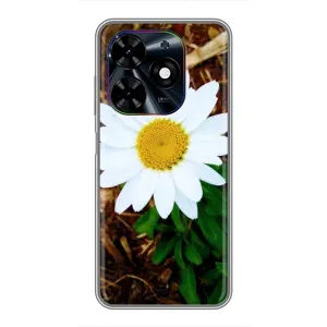Чехол с ромашками на Tecno Spark Go 2024 (BG6) (Белая ромашка)