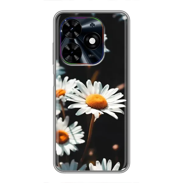 Чехол с рисунком «Белые ромашки» для TECNO Spark Go 2024 (BG6) Чехол с рисунком «Белые ромашки» для TECNO Spark Go 2024 (BG6)