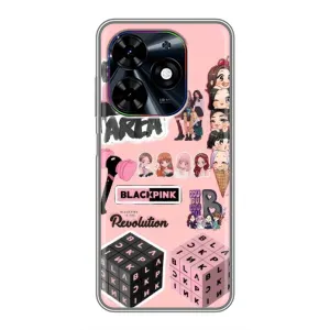 Чехлы с картинкой для Tecno Spark Go 2024 (BG6) (BLACK PINK коллаж)