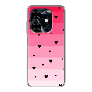 Чехлы с тематикой "Маленькие Сердечки" на Tecno Spark Go 2024 (BG6) (Чорные сердечки)