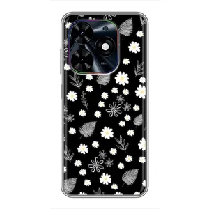 Чехлы с тематикой "ЦВЕТЫ" на Tecno Spark Go 2024 (BG6) (цветение на чорном)