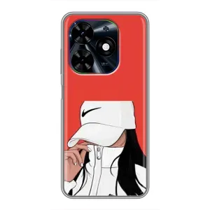 Силиконовый Чехол на Tecno Spark Go 2024 (BG6) с картинкой Стильных Девушек (Девушка Nike)