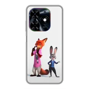Силиконовый чехол с принтом Зоотрополіс для Tecno Spark Go 2024 (BG6) (Джуди и Ник)