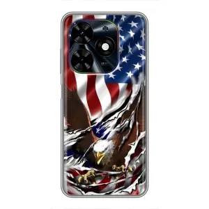 Чехол Флаг USA для Tecno Spark Go 2024 (BG6) (Флаг USA)