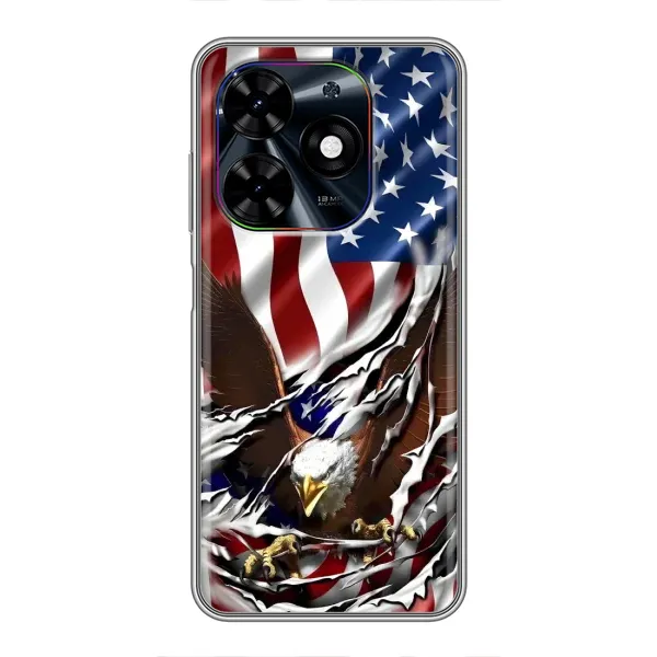 Чехол с рисунком «Флаг USA» для TECNO Spark Go 2024 (BG6) Чехол с рисунком «Флаг USA» для TECNO Spark Go 2024 (BG6)