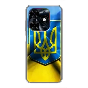 Чехол с картинкой (Патриотический ГЕРБ) на Tecno Spark Go 2024 (BG6) (Герб и Флаг Украины)