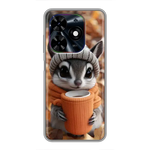 Чехол с рисунком «Грызунчик с кофе» для TECNO Spark Go 2024 (BG6) Чехол с рисунком «Грызунчик с кофе» для TECNO Spark Go 2024 (BG6)