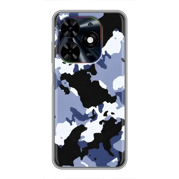 Чехол с рисунком «Камуфляжный Серый» для TECNO Spark Go 2024 (BG6) Чехол с рисунком «Камуфляжный Серый» для TECNO Spark Go 2024 (BG6)