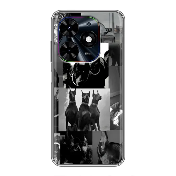 Чехол с рисунком «Коллаж Доберман» для TECNO Spark Go 2024 (BG6) Чехол с рисунком «Коллаж Доберман» для TECNO Spark Go 2024 (BG6)