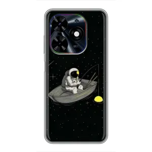 Силиконовый Чехол с принтом "Космонавты" на Tecno Spark Go 2024 (BG6) (Космонавт на рыбалке)
