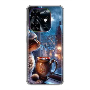 Чехлы на Новый Год Tecno Spark Go 2024 (BG6) (Кот новогодний)