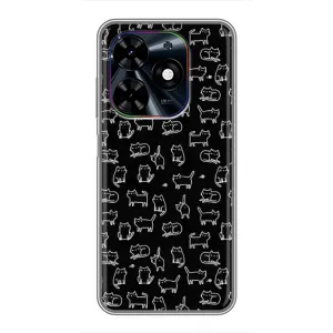 Чехол на тематику: Коты для TECNO Spark Go 2024 (BG6) (Котики на черном)