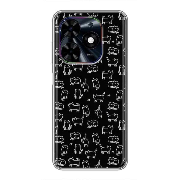 Чехол с рисунком «Котики на черном» для TECNO Spark Go 2024 (BG6) Чехол с рисунком «Котики на черном» для TECNO Spark Go 2024 (BG6)