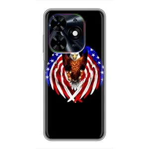 Чехол Флаг USA для Tecno Spark Go 2024 (BG6) (Крылья США)