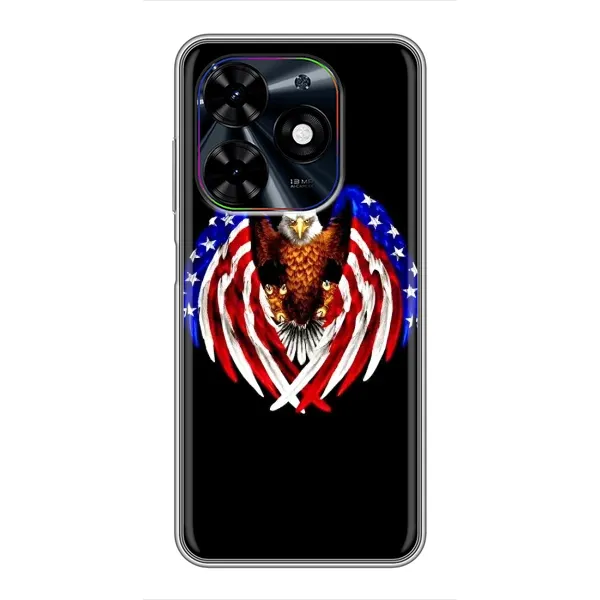 Чехол с рисунком «Крылья США» для TECNO Spark Go 2024 (BG6) Чехол с рисунком «Крылья США» для TECNO Spark Go 2024 (BG6)