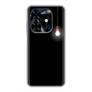 Чехол с картинками на черном фоне для Tecno Spark Go 2024 (BG6) (Лампочка)