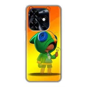 Чехол Бравл Старс для Tecno Spark Go 2024 (BG6) (LEON в кофте)
