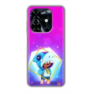 Чехол Бравл Старс для Tecno Spark Go 2024 (BG6) (Леон в костюме Акулы)