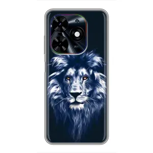 Чехол с картинкой на Tecno Spark Go 2024 (BG6) (Лев - синий)