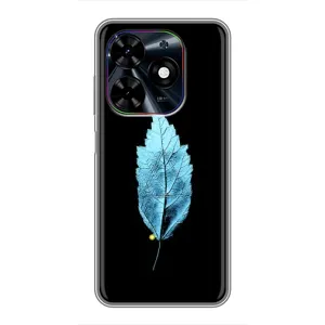 Чехол с картинками на черном фоне для Tecno Spark Go 2024 (BG6) (Листочек)