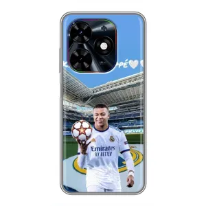 Чехол (TPU) с Футболистом на Tecno Spark Go 2024 (BG6) (Mbappe Real)