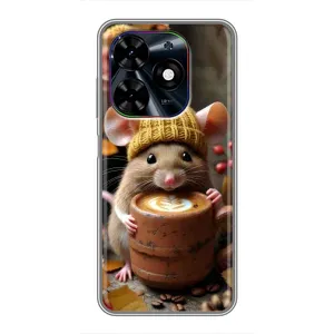 Печатный чехол «Зверята с кофе» для Tecno Spark Go 2024 (BG6) (Мышка с кофе)