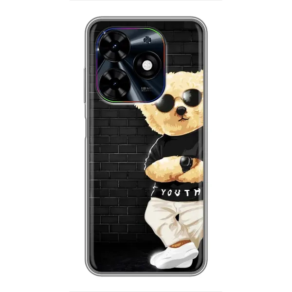 Чехол с рисунком «Мишка в очках» для TECNO Spark Go 2024 (BG6)