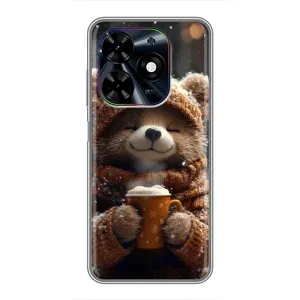 Печатный чехол «Зверята с кофе» для Tecno Spark Go 2024 (BG6) (Медвежонок с кофе)