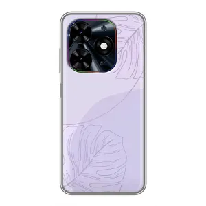 Чехол цветочный дизайн для Tecno Spark Go 2024 (BG6) (Монстера фиолетовая)