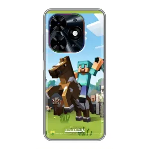 Чехлы для Tecno Spark Go 2024 (BG6) (Персонажи Майн Крафт) (На коне)