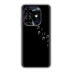 Чехол с картинками на черном фоне для Tecno Spark Go 2024 (BG6) (Ноты)
