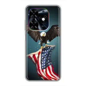 Чехол Флаг USA для Tecno Spark Go 2024 (BG6) (Орел и флаг)