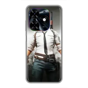 Силиконовый чехол с картинкой "Герой Pubg" на Tecno Spark Go 2024 (BG6) (Пабг)