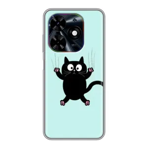 Силиконовый чехол с котиком для Tecno Spark Go 2024 (BG6) (Падающий кот)
