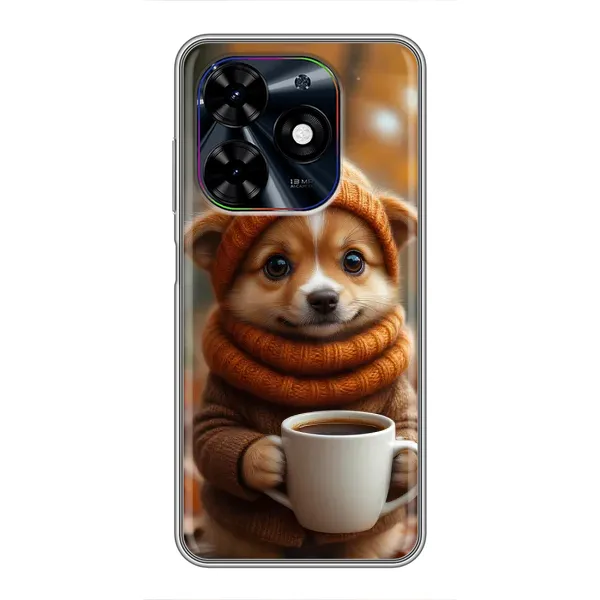 Чехол с рисунком «Собачка с кофе» для TECNO Spark Go 2024 (BG6) Чехол с рисунком «Собачка с кофе» для TECNO Spark Go 2024 (BG6)
