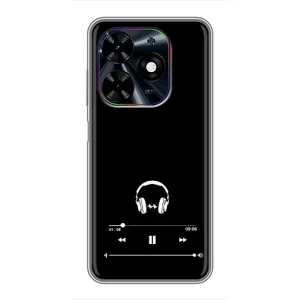 Чехол с картинками на черном фоне для Tecno Spark Go 2024 (BG6) (Плеер)