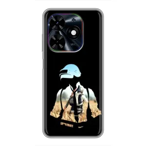 Силиконовый чехол с картинкой "Герой Pubg" на Tecno Spark Go 2024 (BG6) (Пубг мен)
