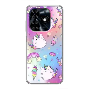 Чехол Unicorn на Tecno Spark Go 2024 (BG6) (Радуга и Единорог)