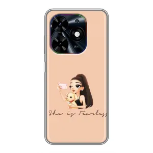 Силиконовый Чехол на Tecno Spark Go 2024 (BG6) с картинкой Стильных Девушек (С собакой)