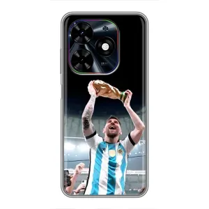 Чехлы Лео Месси Аргентина для Tecno Spark Go 2024 (BG6) (Счастливый Месси)