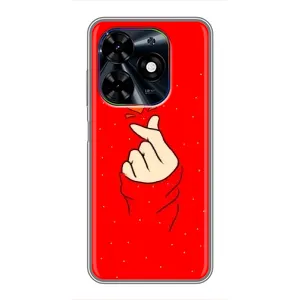Чехлы (Знак сердечка) на Tecno Spark Go 2024 (BG6) (Сердце на красном)
