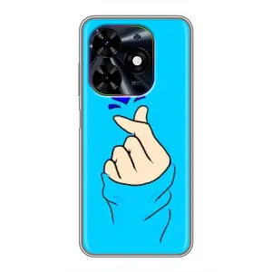 Чехлы (Знак сердечка) на Tecno Spark Go 2024 (BG6) (Сердце на синем)