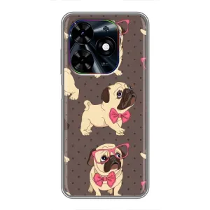 Чехол (ТПУ) Милые собачки для Tecno Spark Go 2024 (BG6) (Собачки Мопсики)
