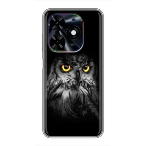 Чехлы с принтом СОВЫ для Tecno Spark Go 2024 (BG6) (Сова на чёрном)