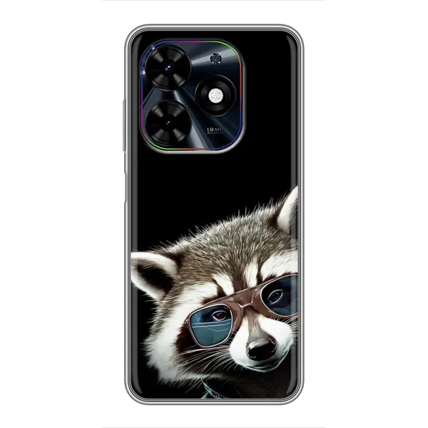 Чехол с рисунком «Стильный Енот» для TECNO Spark Go 2024 (BG6) Чехол с рисунком «Стильный Енот» для TECNO Spark Go 2024 (BG6)