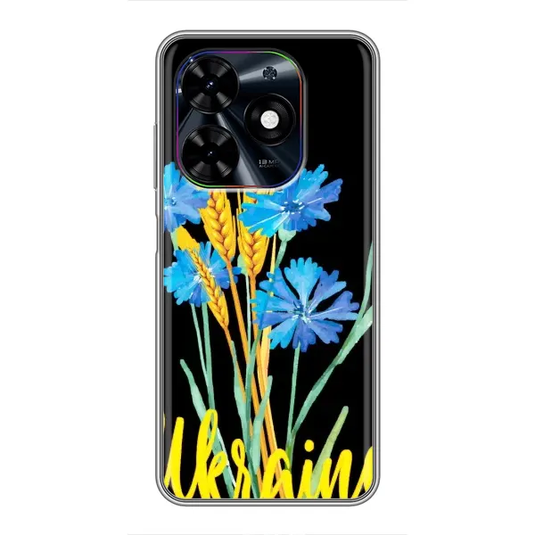 Чехол с рисунком «Ukraine в цветочках» для TECNO Spark Go 2024 (BG6) Чехол с рисунком «Ukraine в цветочках» для TECNO Spark Go 2024 (BG6)