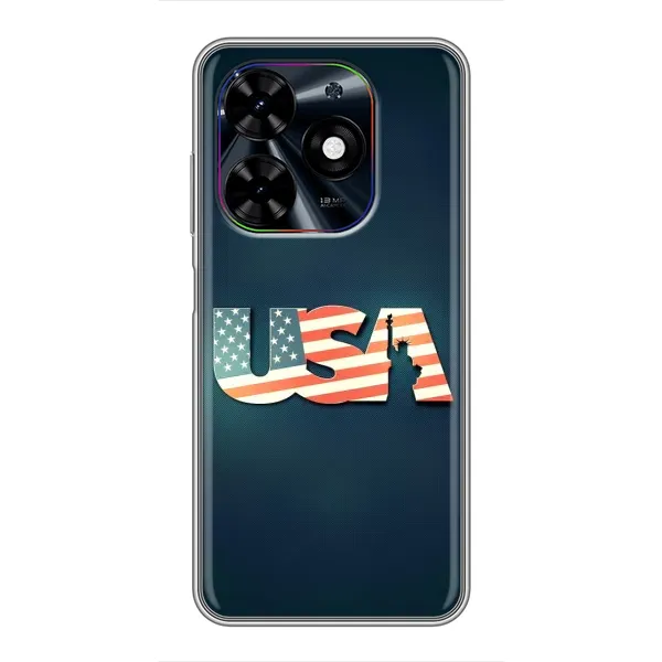 Чехол с рисунком «USA» для TECNO Spark Go 2024 (BG6) Чехол с рисунком «USA» для TECNO Spark Go 2024 (BG6)