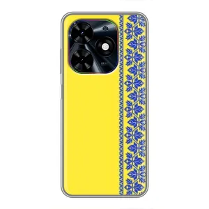 Силиконовый Чехол на Tecno Spark Go 2024 (BG6) (Вышиванка на желтом)
