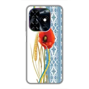 Силиконовый Чехол на Tecno Spark Go 2024 (BG6) с картинкой Вышиванки (Вышиванка с цветком)