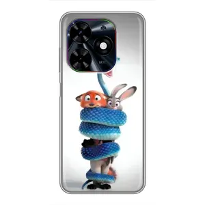 Силиконовый чехол с принтом Зоотрополіс для Tecno Spark Go 2024 (BG6) (Змея Зоо)